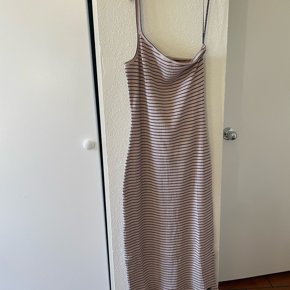 Volcom Striped One Shoulder Midi Dress